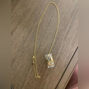 Michael Kors Long Chain Lock necklace Gold Tone